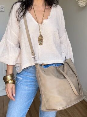 Roots Tribe Leather Tote Bag